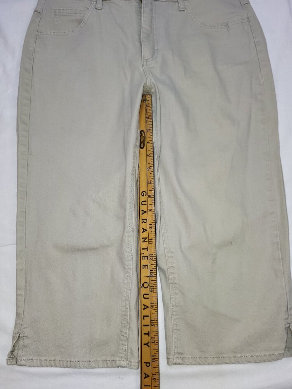 Riders by Lee Khaki Beige Stretch Denim Capri Pants - Picture 4 of 9